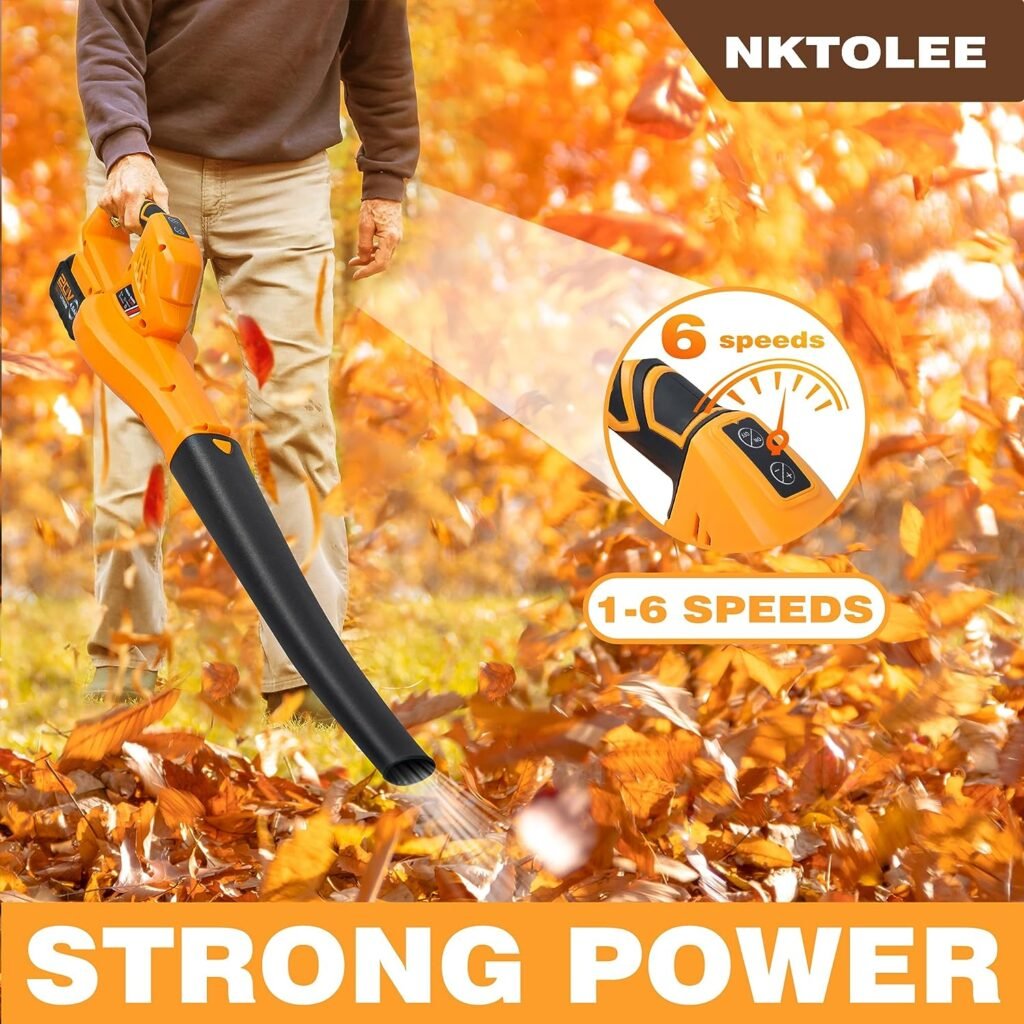 Cordless Leaf Blower - 20V Leaf Blower Cordless with 2 Batteries  Charger, Lightweight Portable Blower for Cleaning Leaf, Dust, Debris, Patio, Car, Porch （Included Goggles and Gloves）