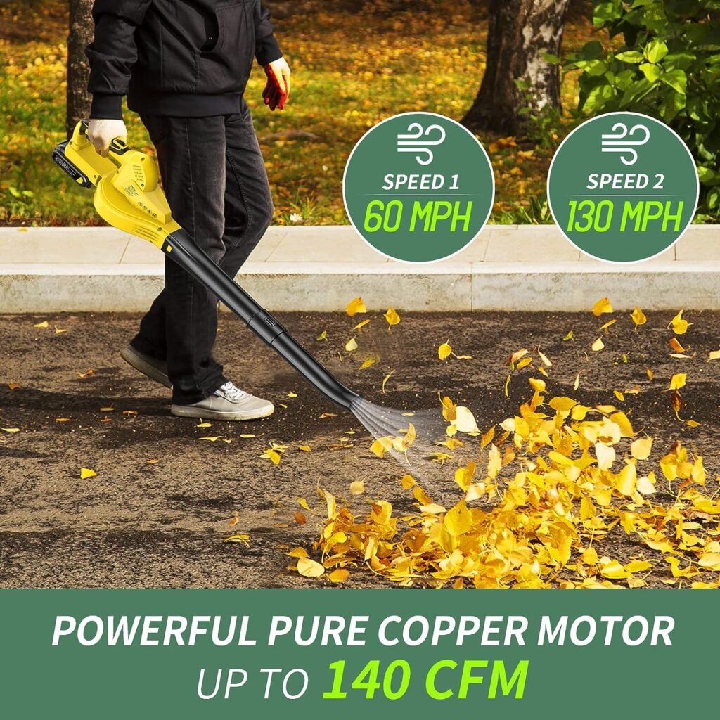 Cordless Leaf Blower Battery Operated: 20V Electric Mini Handheld - Lightweight Small Powerful Blower for Patio | Jobsite