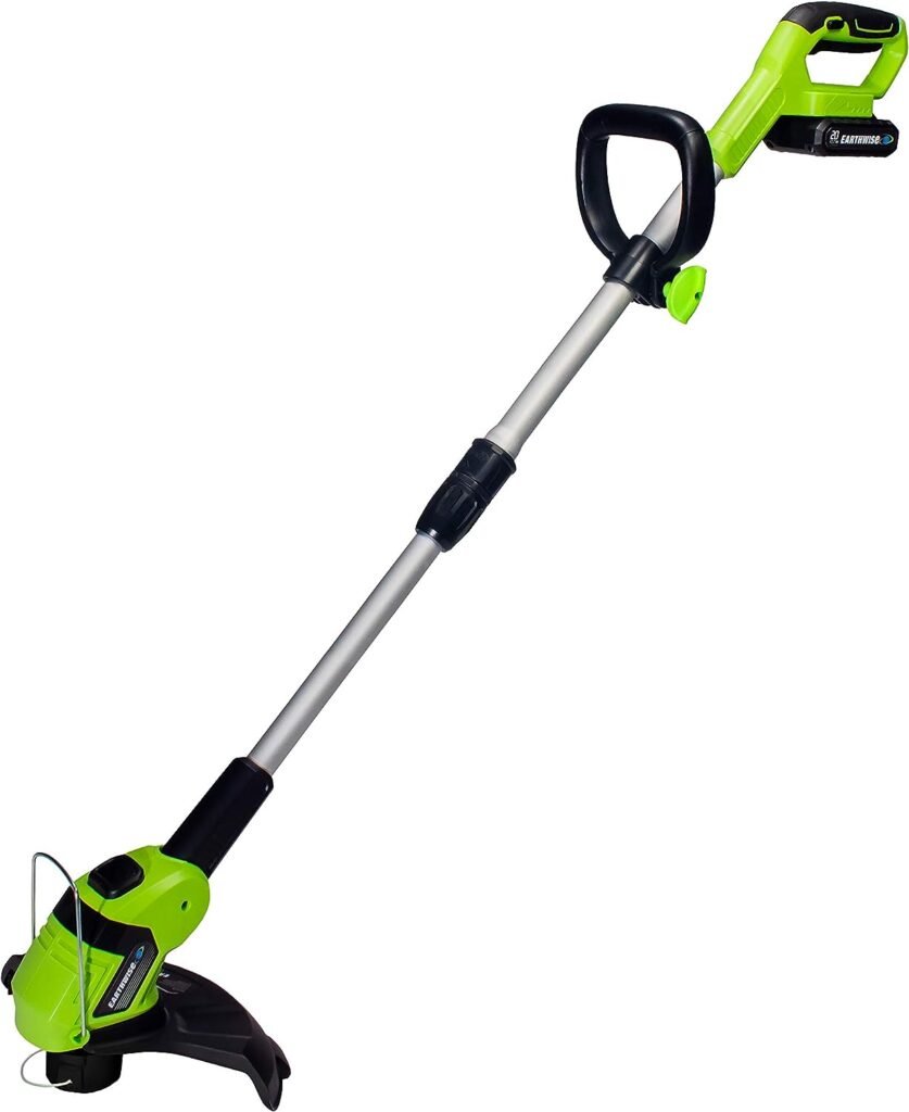 Earthwise LST02010 20-Volt 10-Inch Cordless String Trimmer, 2.0Ah Battery  Fast Charger Included, One Size