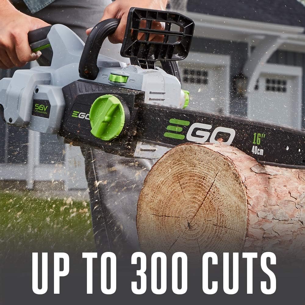 EGO Power+ CS1604 16-Inch 56-Volt Lithium-ion Cordless Chainsaw - 5.0Ah Battery and Charger Included  AC1600 16-Inch Chain Saw for EGO 56-Volt 16-Inch Chain Saw CS1600/CS1604