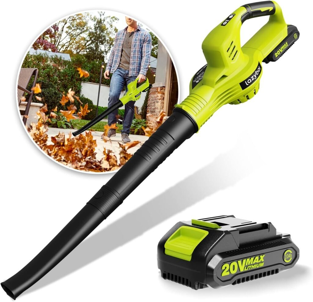 Electric Mini Cordless Leaf Blower, 150MPH with Battery and Charger, 2 Speed Mode, Battery Powered Leaf Blowers for Lawn Care, Patio, Blowing Leaves and Snow