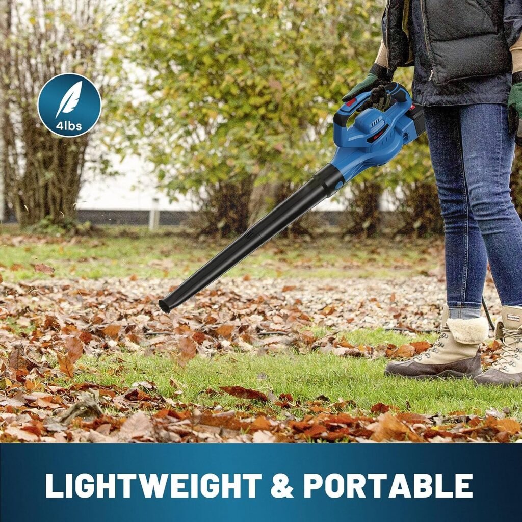 Enhulk 460 CFM 190 MPH Leaf Blower - Cordless Leaf Blower with 20V 4.0Ah Battery  Charger, 6 Variable Speed Battery Powered Leaf Blower Lightweight for Cleaning Yard Leaves, Snow, Debris and Dust