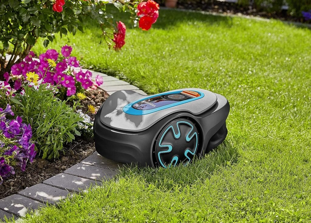 GARDENA 15202-41 SILENO Minimo - Automatic Robotic Lawn Mower, with Bluetooth app and Boundary Wire, one of The quietest in its Class, for lawns up to 5400 Sq Ft, Made in Europe, Grey