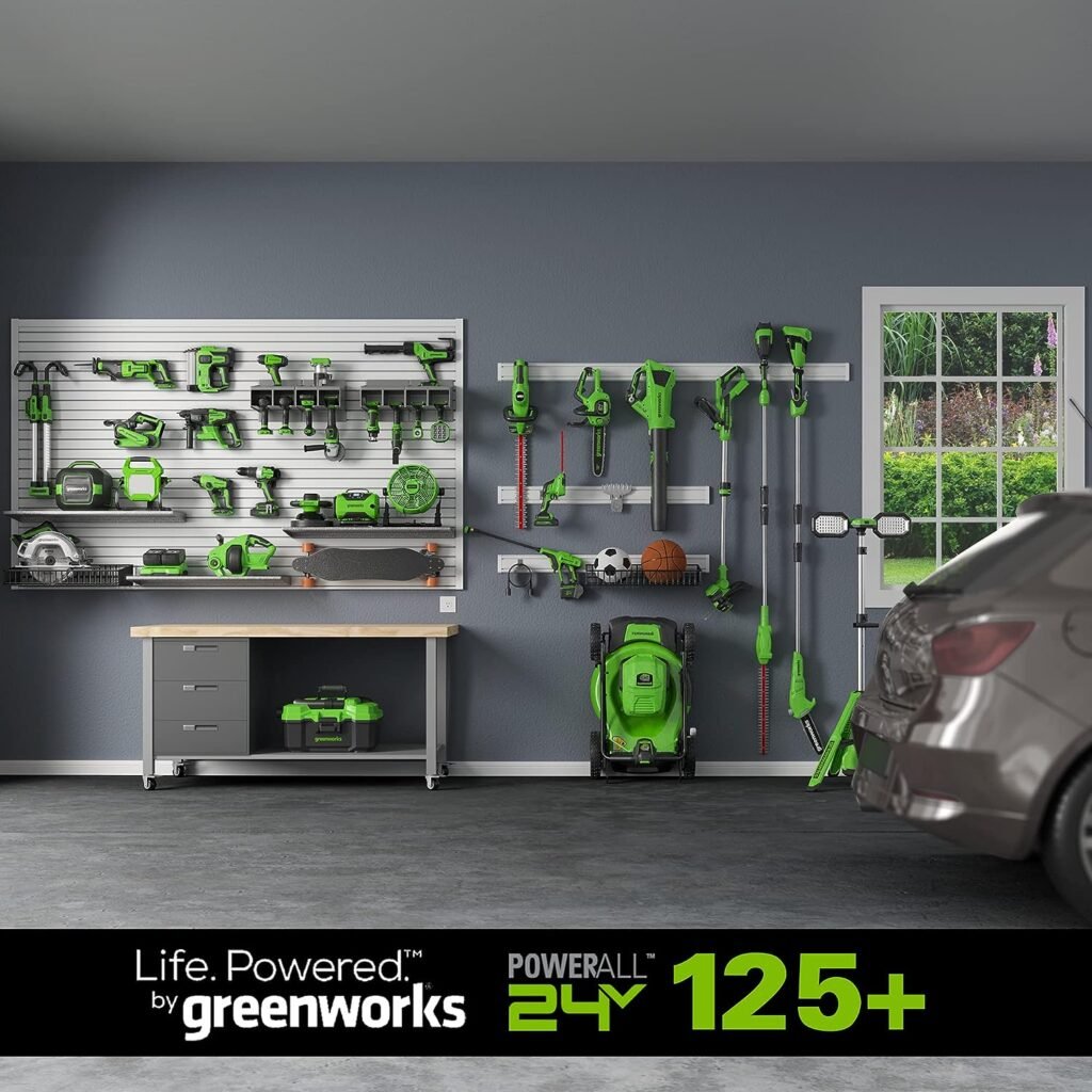 Greenworks 48V 20 Brushless Cordless Push Lawn Mower + 24V Brushless Drill / Driver, (2) 4.0Ah USB Batteries (USB Hub) and Dual Port Rapid Charger Included (2 x 24V)