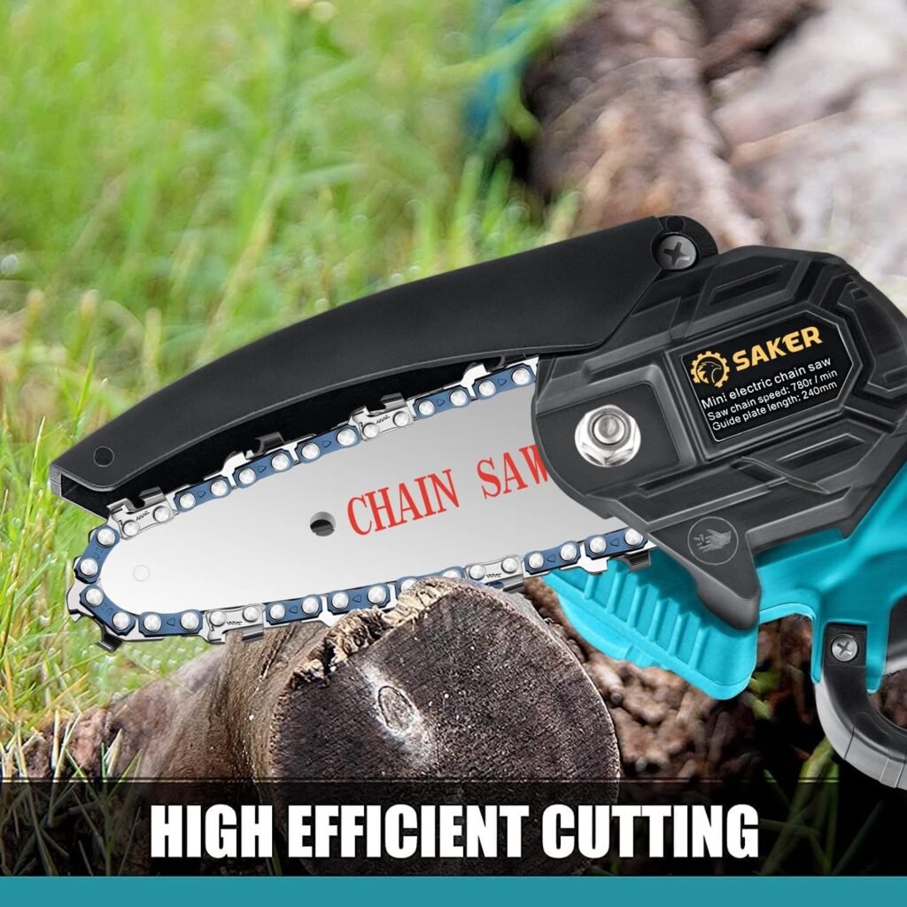Saker Mini Chainsaw,Portable Electric Chainsaw Cordless-Handheld Chain Saw Pruning Shears Chainsaw for Tree Branches, Courtyard, Household and Garden (Only 2*Chains)
