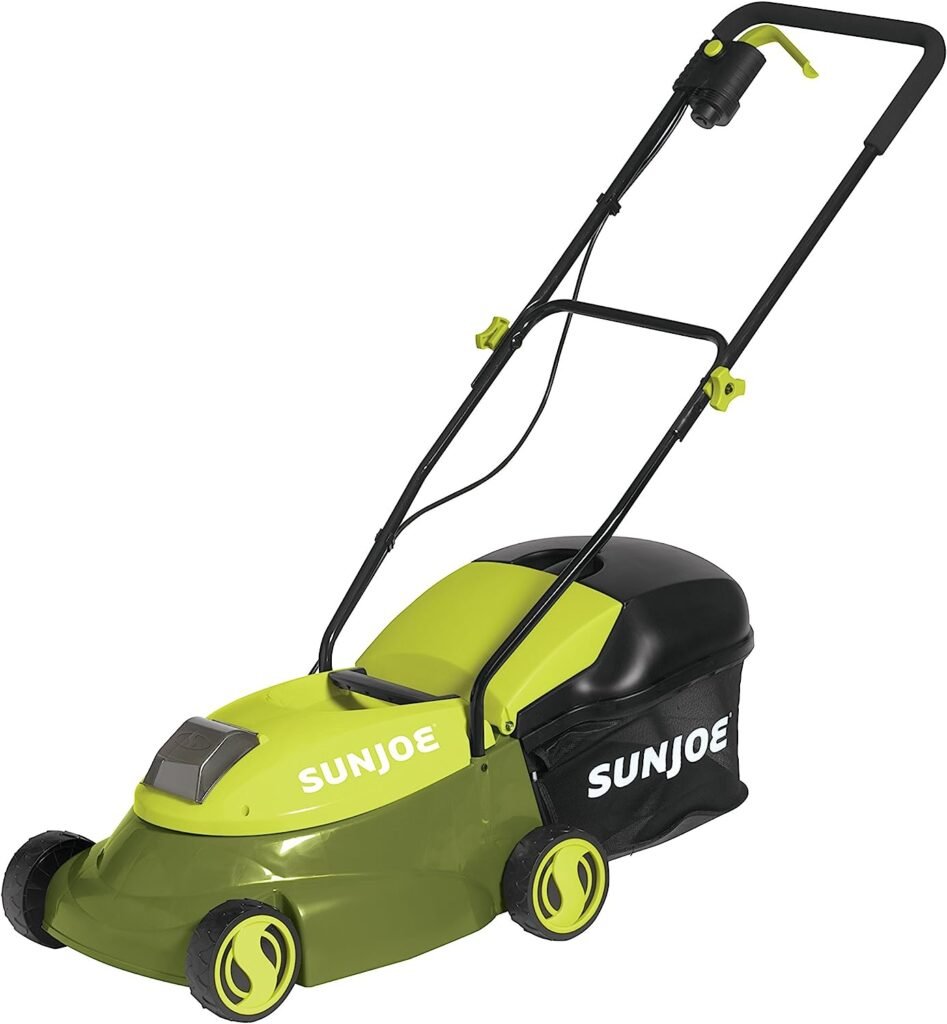 Sun Joe MJ401C-PRO 14-Inch 28-Volt Cordless Push Lawn Mower, w/Rear Discharge Chute, Pro Version