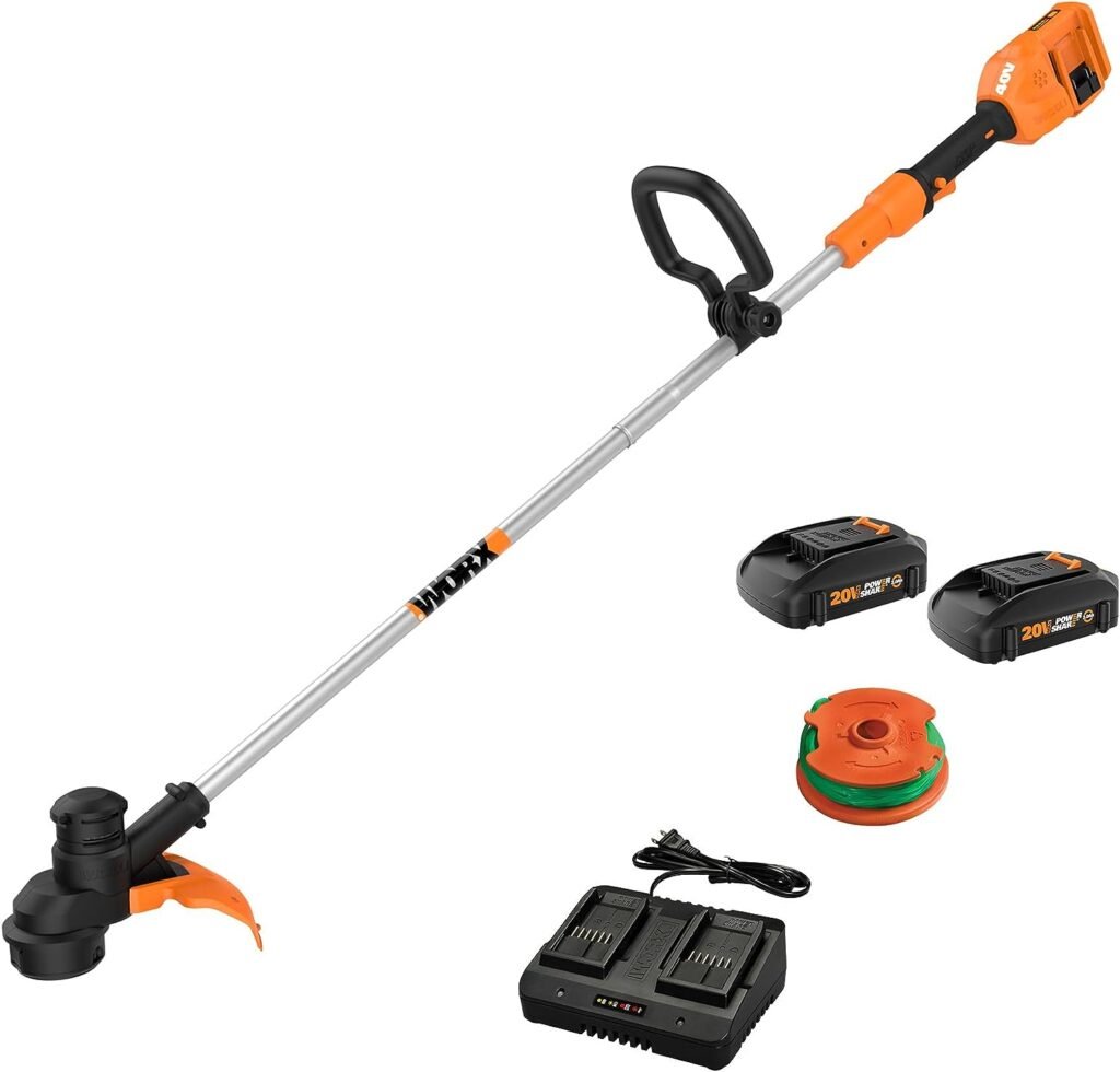 Worx WG183 40V 13 Cordless String Trimmer (Batteries  Charger Included)